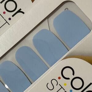 New Color Street “Aspen Sky” Solid Pale Blue Periwinkle Nail Strips